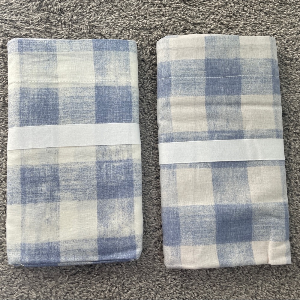 NWT Pottery Barn Rhett Check Duvet Cover & Shams in blue - King/Cal.King - Picture 10 of 14